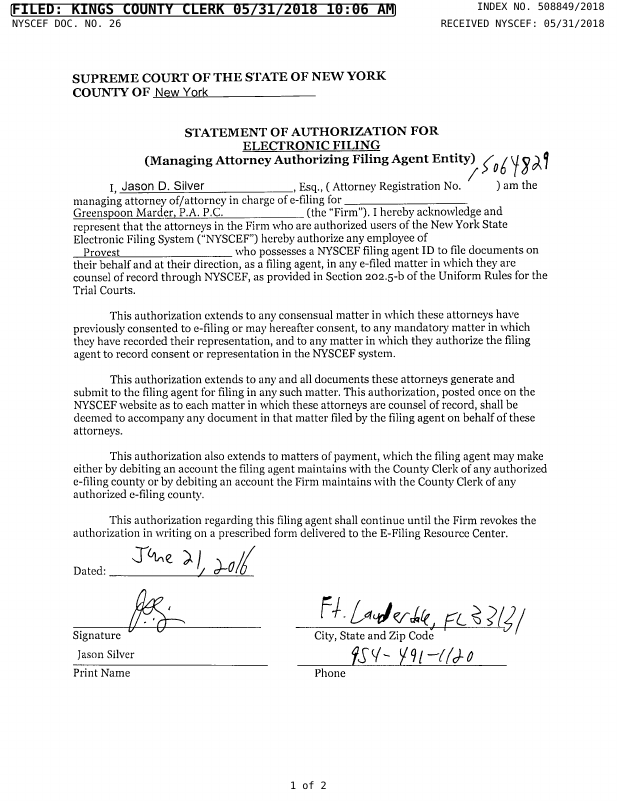 Document for Palm Avenue Hialeah Trust A Delaware Statutory Trust For