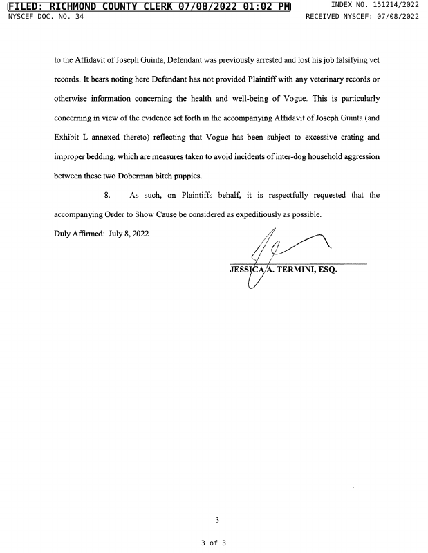 Joseph Guinta Individually and on behalf of Holloway Dobermans v. John ContoupeCommercial - Contract document preview