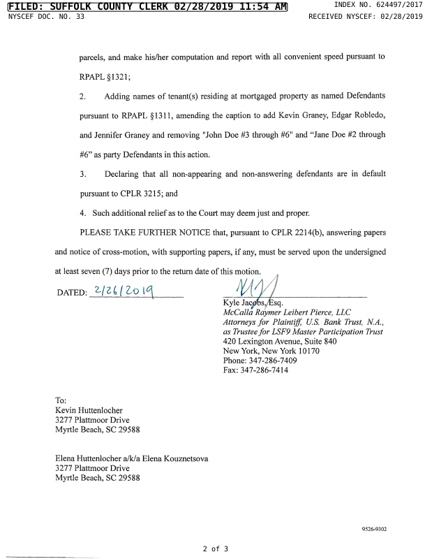 NOTICE OF MOTION (Motion #001) - Notice of Motion for a Default ...