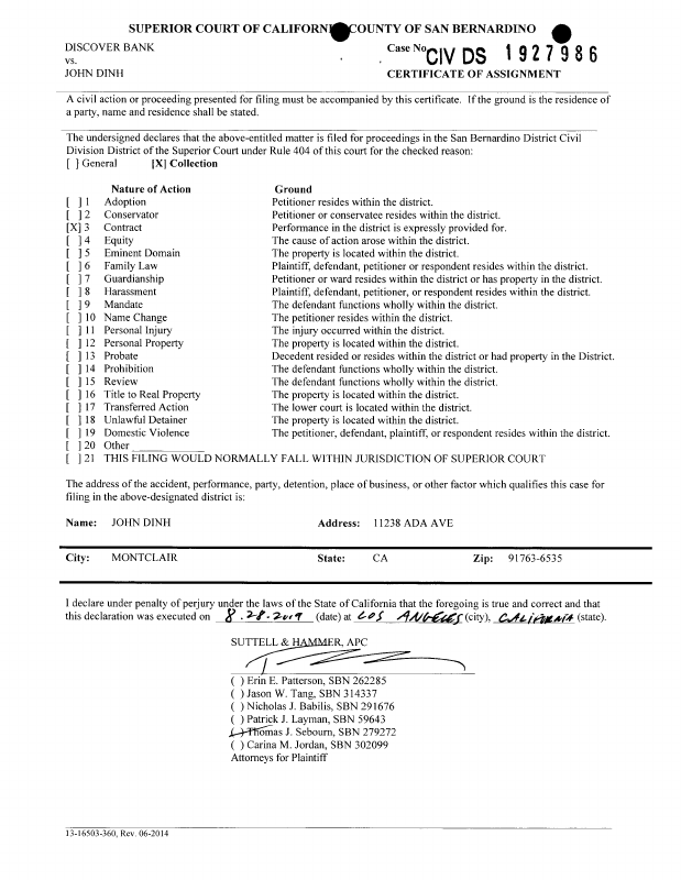 certificate of assignment form